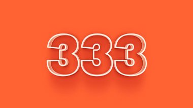 Turuncu arkaplandaki 3d 333 sayısının gösterimi