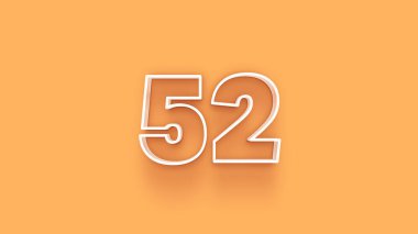 Sarı arkaplanda 3d 52 sayısının gösterimi