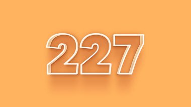 Sarı arkaplanda 3d 227 sayısının gösterimi