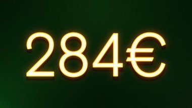 Koyu arkaplanda 284 avroluk altın ışık simgesi