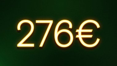 Koyu arkaplanda 276 avroluk altın ışık simgesi