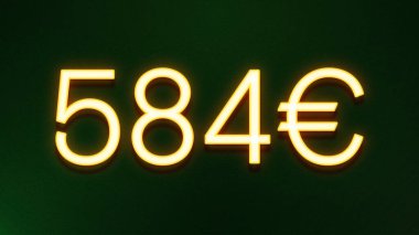 Koyu arkaplanda 584 avroluk altın ışık simgesi