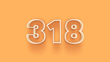 Sarı arkaplandaki 3d 318 sayısının resmi