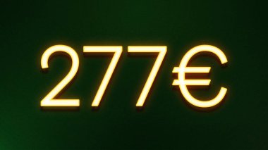 Koyu arkaplanda 277 avroluk altın ışık simgesi