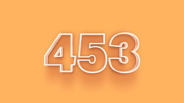 Sarı arkaplandaki 3d 453 sayısının gösterimi