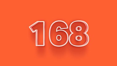 Turuncu arkaplandaki 3d 168 sayısının resmi