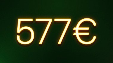 Koyu arkaplanda 577 avroluk altın ışık simgesi