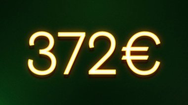 Koyu arkaplanda 372 avroluk altın ışık simgesi