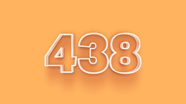 Sarı arkaplandaki 3d 438 sayısının gösterimi