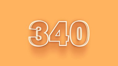 Sarı arkaplandaki 3d 340 sayısının resmi