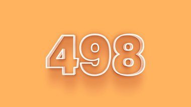 Sarı arkaplandaki 3d 498 sayısının gösterimi