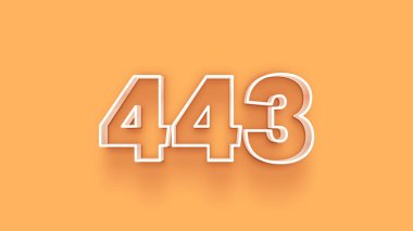 Sarı arkaplandaki 3d 443 sayısının gösterimi