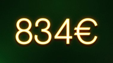 Koyu arkaplanda 834 avroluk altın ışık simgesi