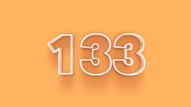 Sarı arkaplandaki 3d 133 sayısının gösterimi