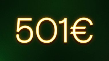 Koyu arkaplanda 501 avroluk altın ışık simgesi