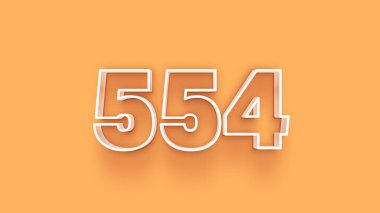 Sarı arkaplandaki 3d 554 sayısının gösterimi