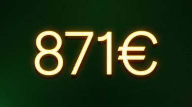 Koyu arkaplanda 871 avroluk altın ışık simgesi