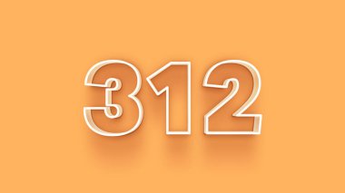 Sarı arkaplandaki 3d 312 sayısının resmi