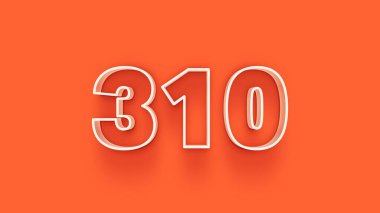 Turuncu arkaplandaki 3d 310 sayısının resmi