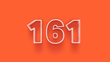 Turuncu arkaplanda 3d 161 sayısının gösterimi