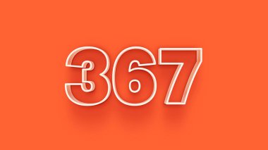 Turuncu arkaplandaki 3d 367 sayısının gösterimi