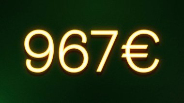 Koyu arkaplanda 967 avroluk altın ışık simgesi fiyat simgesi