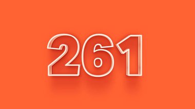 Turuncu arkaplandaki 3d 261 sayısının resmi