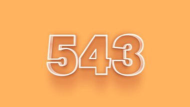 Sarı arkaplandaki 3d 543 sayısının gösterimi