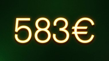 Koyu arkaplanda 583 avroluk altın ışık simgesi