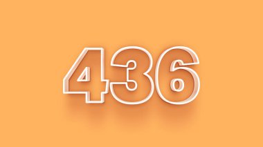 Sarı arkaplandaki 3d 436 sayısının resmi
