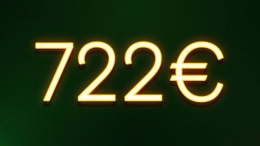 Koyu arkaplanda 722 avroluk altın ışık simgesi