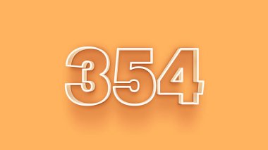 Sarı arkaplandaki 3d 354 sayısının gösterimi