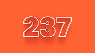 Turuncu arkaplandaki 3d 237 sayısının gösterimi