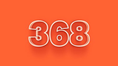 Turuncu arkaplandaki 3d 368 sayısının gösterimi