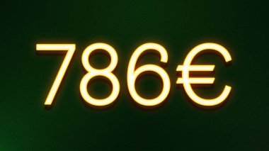 Koyu arkaplanda 786 avroluk altın ışık simgesi