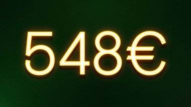 Koyu arkaplanda 548 avroluk altın ışık simgesi