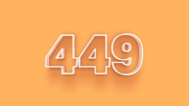 Sarı arkaplandaki 3d 449 sayısının resmi
