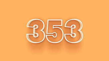 Sarı arkaplandaki 3d 353 sayısının gösterimi