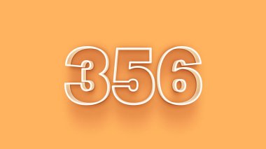 Sarı arkaplandaki 3d 356 sayısının gösterimi