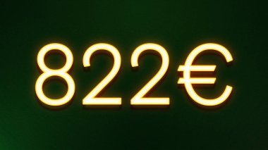 Koyu arkaplanda 822 avroluk altın ışık simgesi