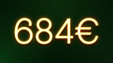 Koyu arkaplanda 684 avroluk altın ışık simgesi