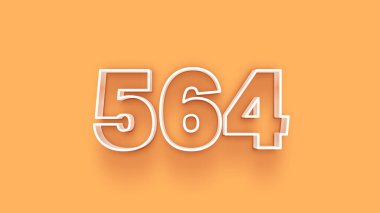 Sarı arkaplandaki 3d 564 sayısının gösterimi