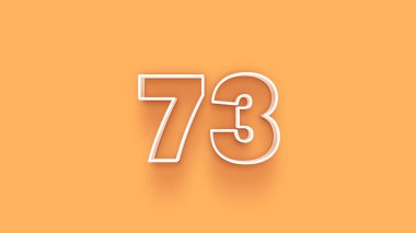 Sarı arkaplanda 3d 73 rakamı