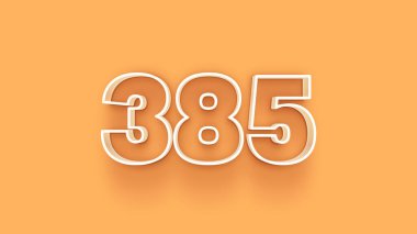 Sarı arkaplandaki 3d 385 sayısının resmi