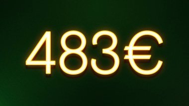 Koyu arkaplanda 483 avroluk altın ışık simgesi