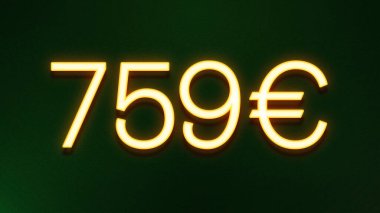 Koyu arkaplanda 759 avroluk altın ışık simgesi