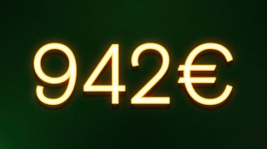 Koyu arkaplanda 942 avroluk altın ışık simgesi
