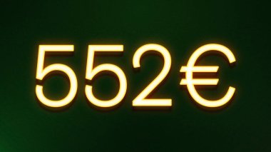 Koyu arkaplanda 552 avroluk altın ışık simgesi