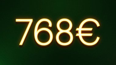 Koyu arkaplanda 768 avroluk altın ışık simgesi