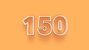 Sarı arkaplanda 3D 150 sayısının gösterimi